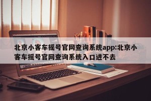 北京小客车摇号官网查询系统app:北京小客车摇号官网查询系统入口进不去